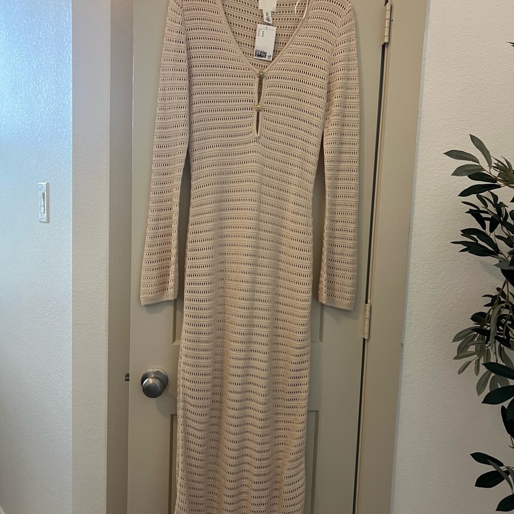 H&M swim coverup cream Knit Dress